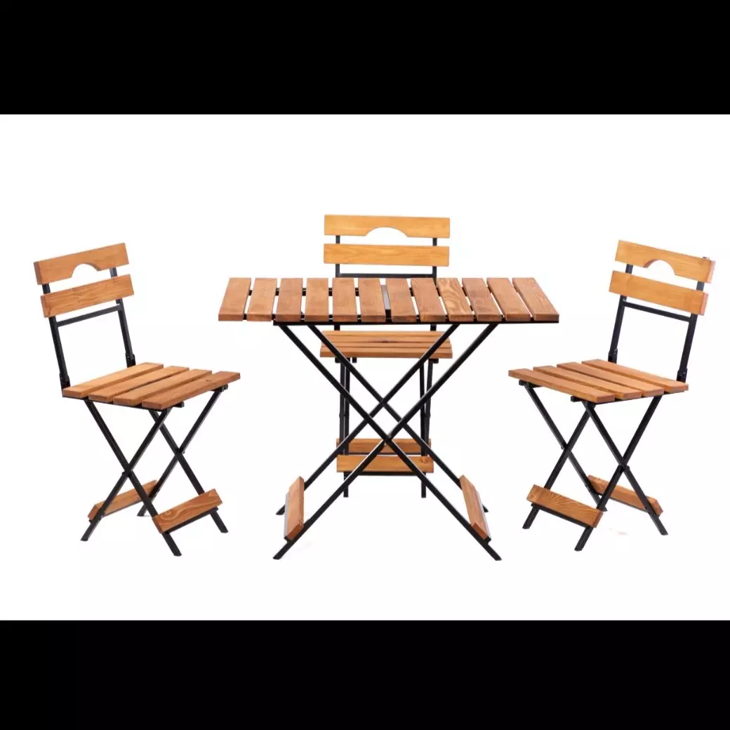 میز و صندلی 4 نفری تاشوی (مناسب منزل و مسافرت) چوبی و فلزی